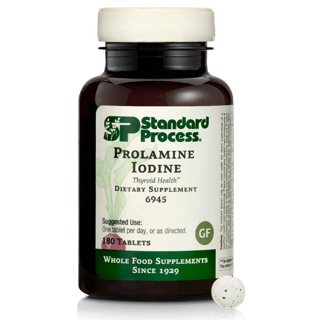 표준 과정 Prolamine Iodine Thyroid 건강 규정식 보충교재 - Vegan, 글루텐 자유로운, 비 건조한, & 비 안개 - 정유 - 정유 지원 - 180의 정제