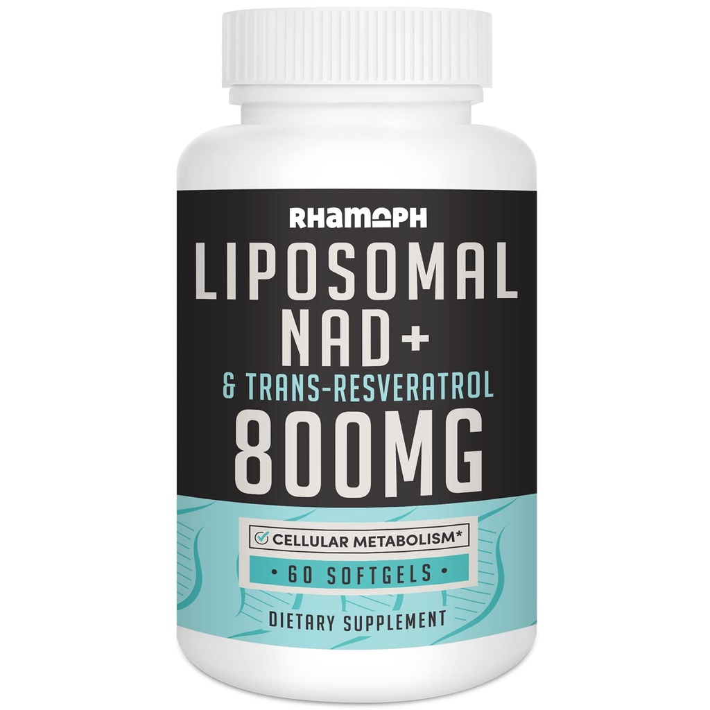 Trans-Resveratrol를 가진 Liposomal NAD+ 800 mg 300 mg, 최대 흡수, 실제적인 NAD+ 건강한 노후화, 세포 에너지, DNA 수리, Longevity에 대한 보완 - 60 Softgels