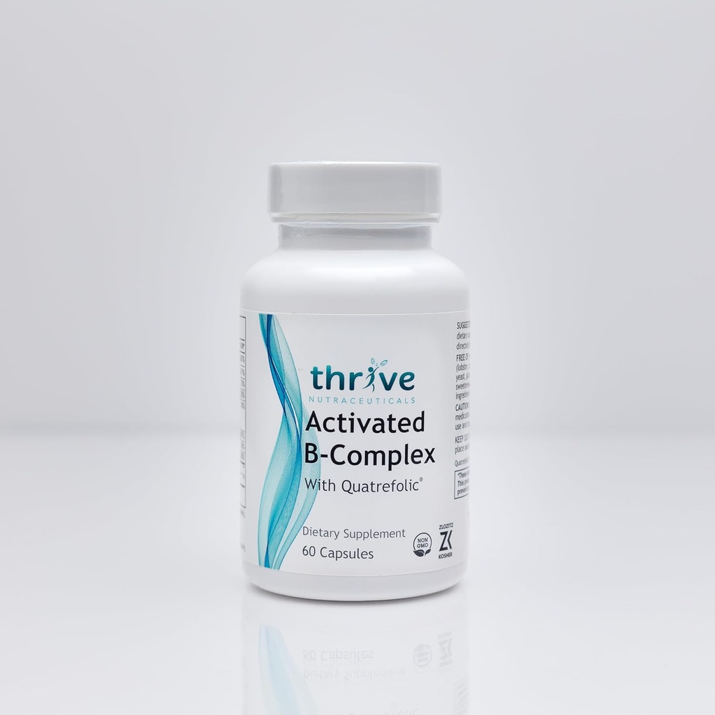 Thrive Nutraceuticals Quatrefolic - 60 Non-GMO 캡슐과 B-Complex 활성화 - 최적의 건강을위한 Kosher Dietary 보충 - Yeast & Gluten의 무료, 에너지 및인지 기능 지원