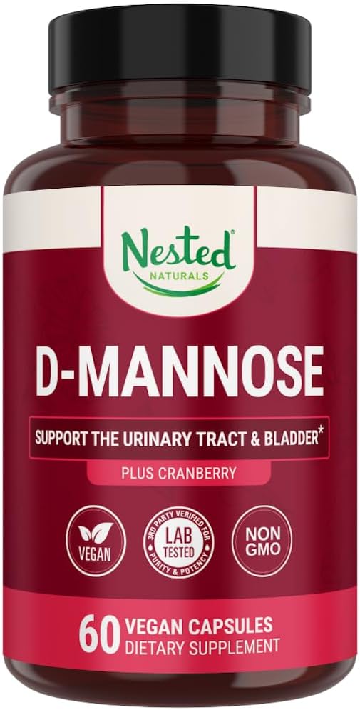 Cranberry 추출물, D Mannose Cranberry 알약, Urinary & Bladder 지원, 60 Vegan 캡슐을 가진 Nested 자연적인 D-Mannose 500mg Caspules