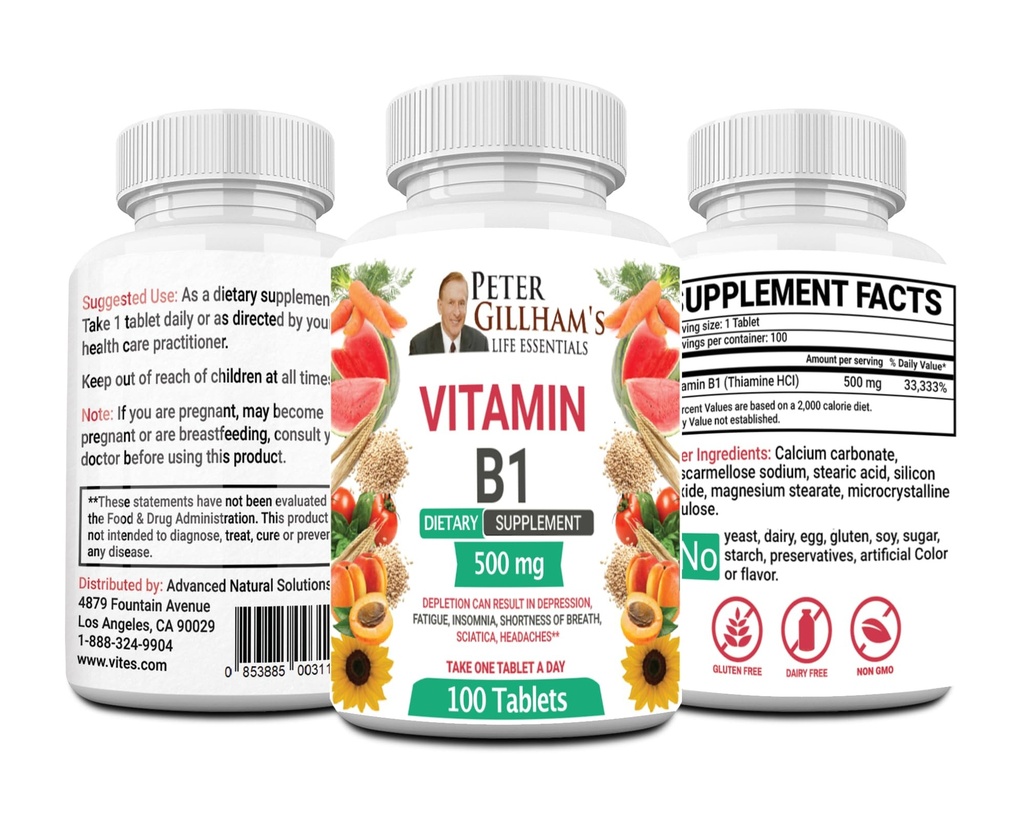 피터의 선택 B1 정제 다이어트 보충 (B1 500mg, 100 정제)