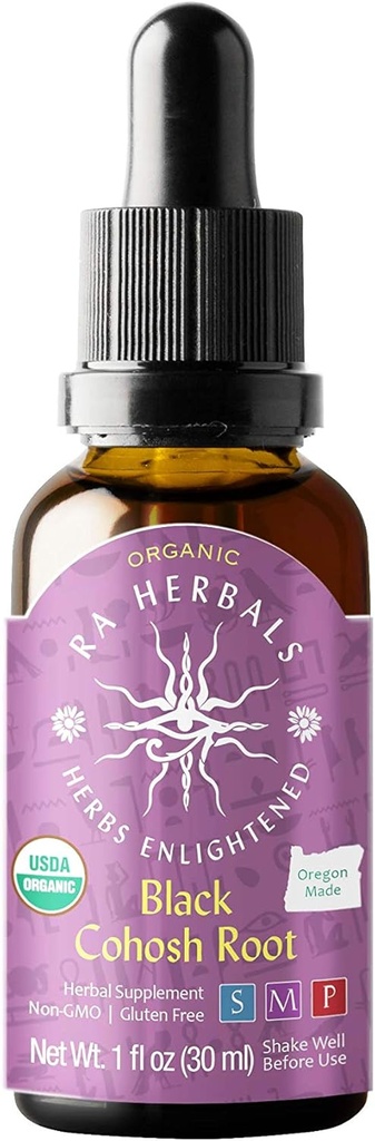 Ra Herbals Organic Black Cohosh Liquid Extract - Menopause 지원 - 1 fl oz