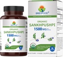 Brieofood 유기 Sankhpushpi 1500mg, 45 서빙, 채식, 글루텐 무료, 90 채식 정제
