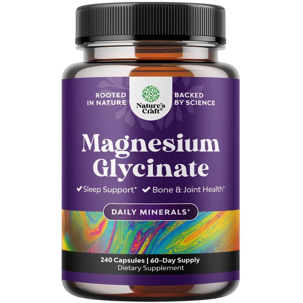 순수한 마그네슘 글리세린 보충교재 400mg 당 서빙 - 무드 수면과 휴식 지원을 위한 성분 400mg를 가진 여자 & 남자를 위한 Vegan 높은 흡수 킬레이트된 마그네슘 캡슐 - 240 조사
