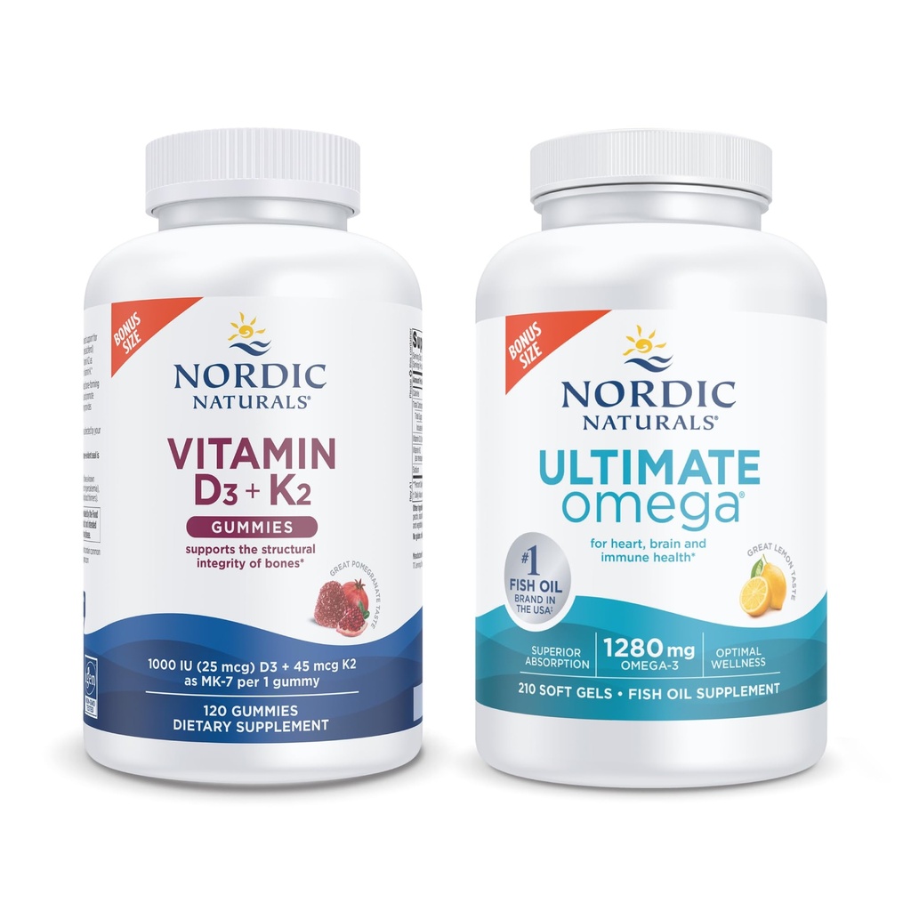 Nordic Naturals 스타터 팩 - 비타민 D3 + K2 Gummies, Ultimate Omega