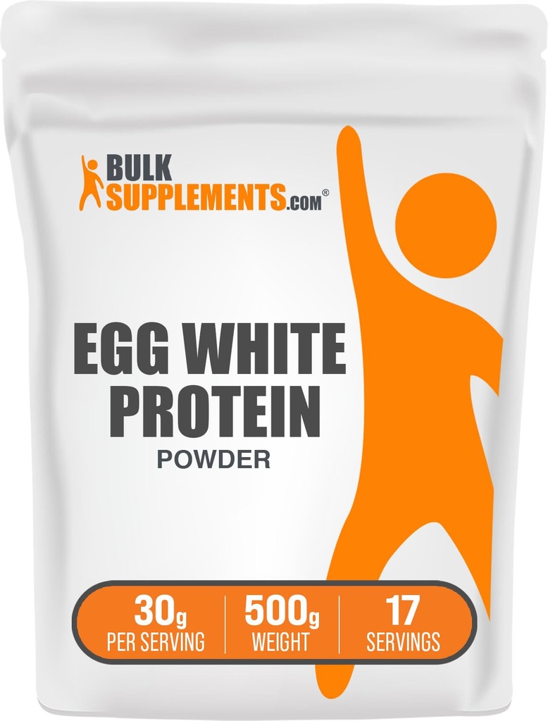 BulkSupplements.com 계란 백색 단백질 분말 - 계란 백색 분말, Lactose 무료 단백질 - Unflavored & Dairy 무료, 서빙 당 30g, 500g (1.1 파운드) (팩 1)