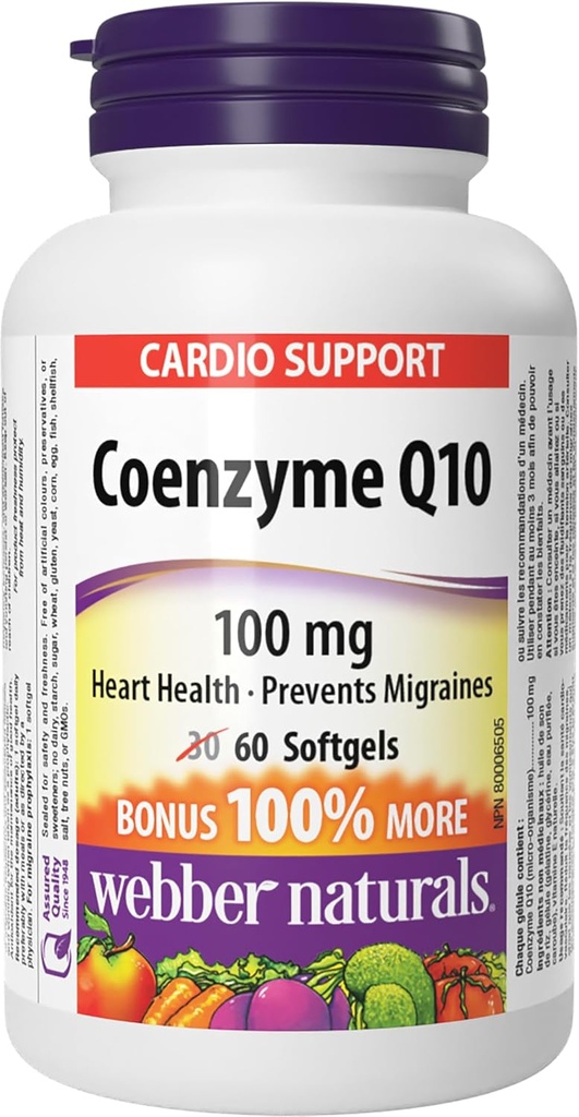Webber Naturals Coenzyme Q10 100 mg, 60 소프트 젤