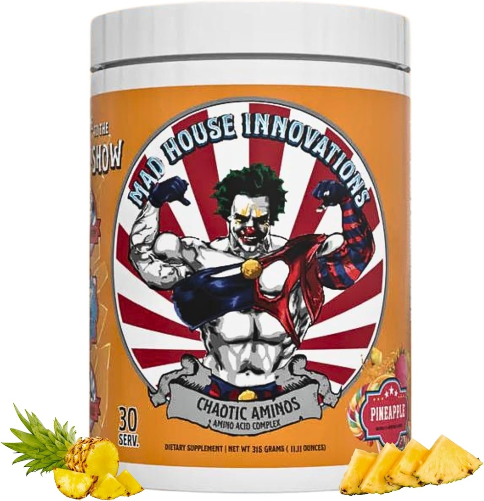 Pineapple 완전한 필수 아미노산 복합체 Insane 펌프를 위한 규정식 보충교재 아미노산의 10.50G, 11.11 Oz 지원 근육 회복 & 에너지 생산 30 서빙