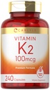 Carlyle Vitamin K2 보충 100 mcg | K2 MK-4 | 240 캡슐 | 비 GMO & 글루텐 무료
