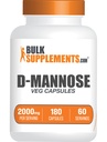 BulkSupplements.com D-Mannose 캡슐 - D-Mannose Supplement, Urinary Tract 지원 - Vegan & Gluten 무료, 서빙 당 3 캡슐 (2000mg), 180 카운트 (팩 1)