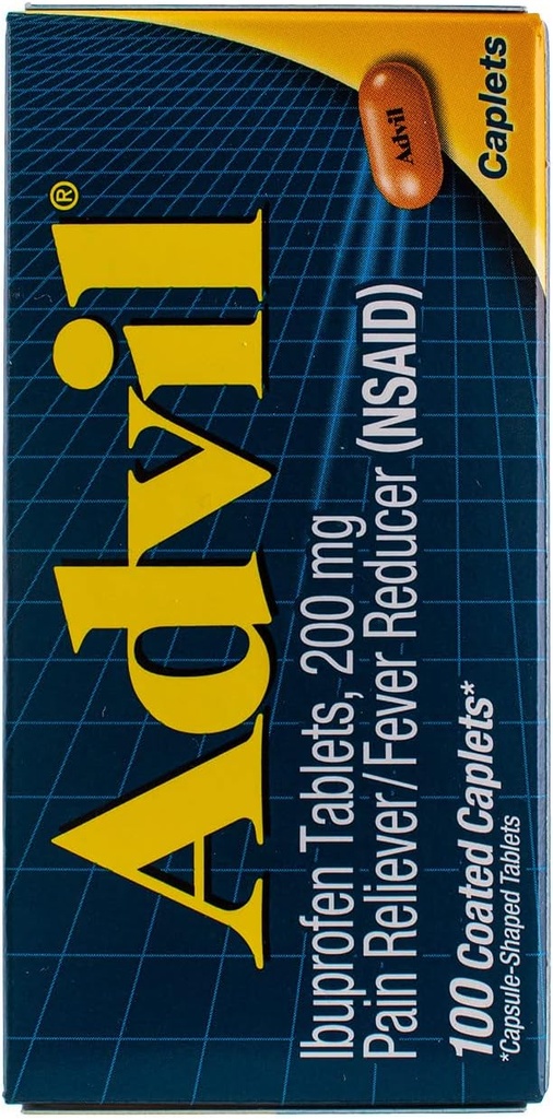 Advil 고통 Reliever/Fever 흡진기 200mg 모자 - 100 Ct, 3 팩