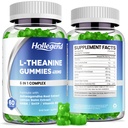 L-Theanine Gummies, Ashwagandha, GABA, 5HTP, L-Theanine Chewable 보충교재를 가진 l'theanine 400mg, Zzz & 초점 지원, 채식주의자, 레몬 풍미, 120 조사