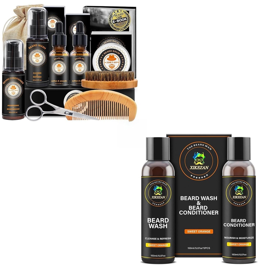 남성용 XIKEZAN 선물 w/Beard Kit 및 Beard 샴푸 및 컨디셔너 세트