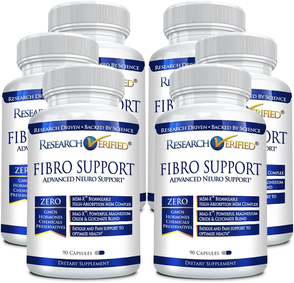 연구 검증 된 Fibro 지원 - 540 캡슐 - MSM, 마그네슘, 비타민 D3, BioPerine - 6 개월 공급 - Vegan