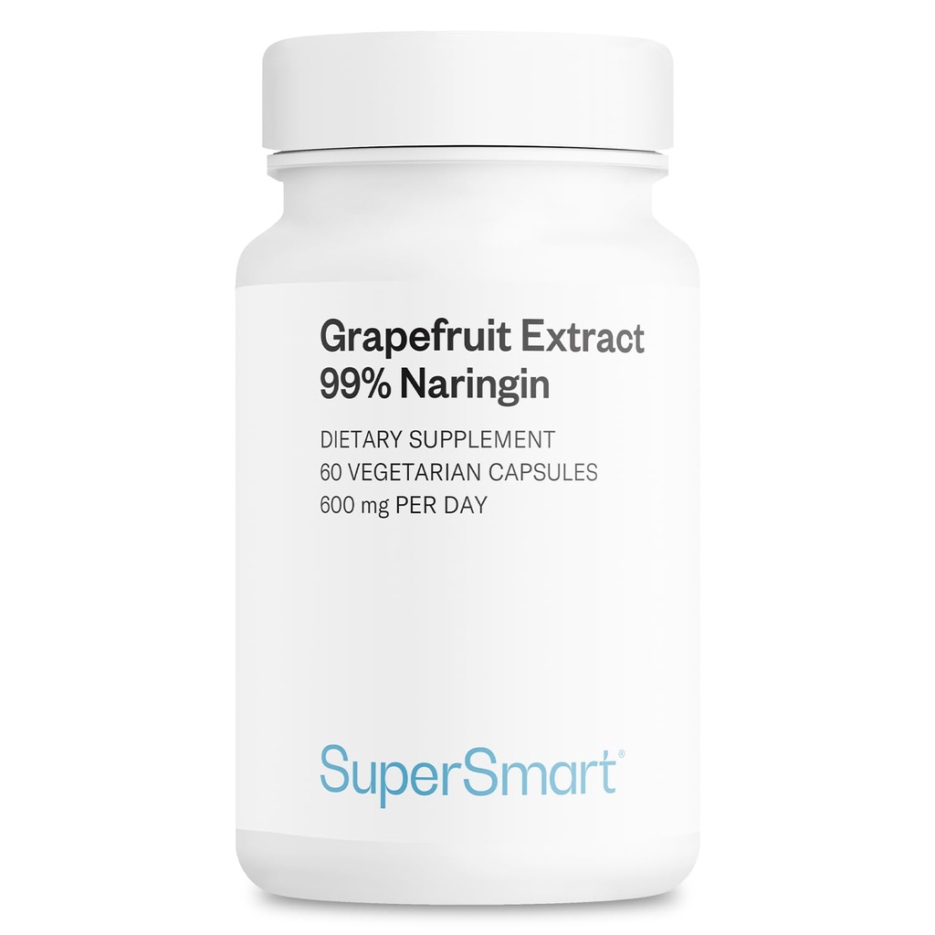 Supersmart - 자몽 추출물 하루 600mg (99 % Naringin) - 높은 효능 GSE 보충 | 비 GMO 및 글루텐 무료 - 60 채식 캡슐