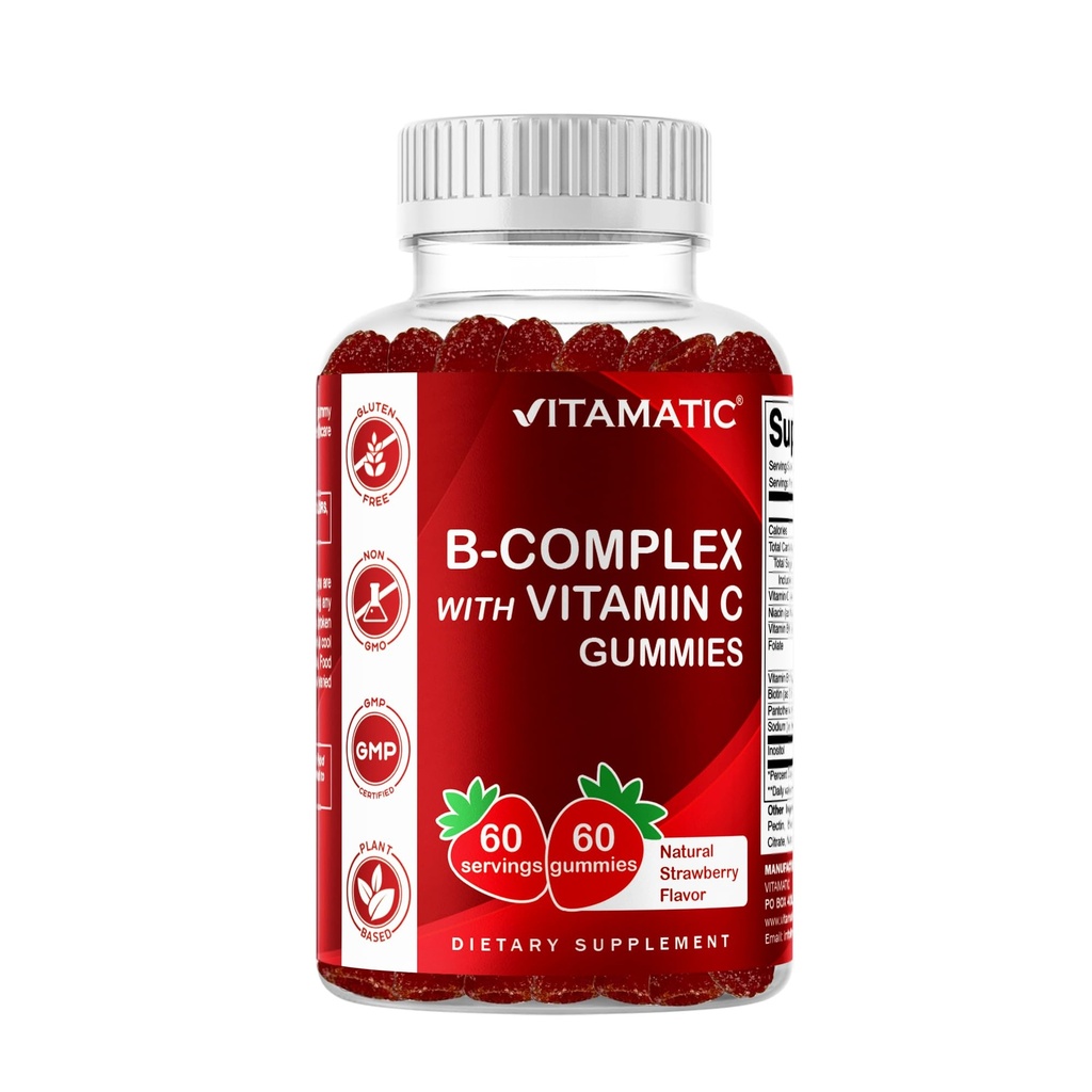 비타민 C & Inositol - 천연 딸기 맛 - 60 Gummies (1 병)