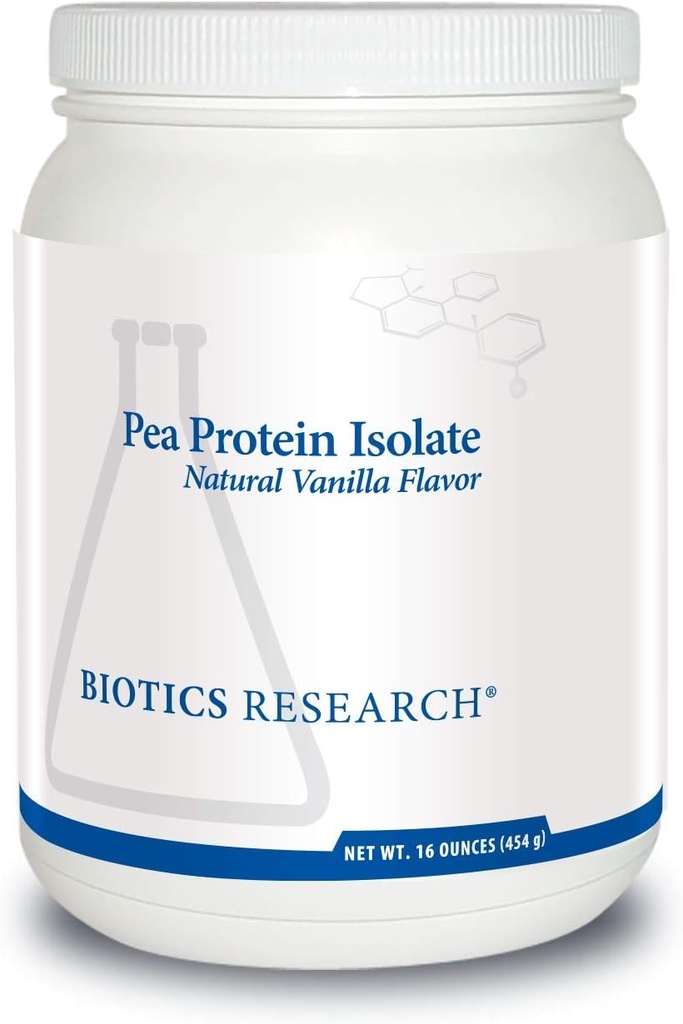 Biotics Research Pea Protein Isolate 천연 바닐라 맛, 쉽게 물 또는 주스, 프리미엄 완두 단백질, 21 그램 세척 당 깨끗한 단백질 16 온스