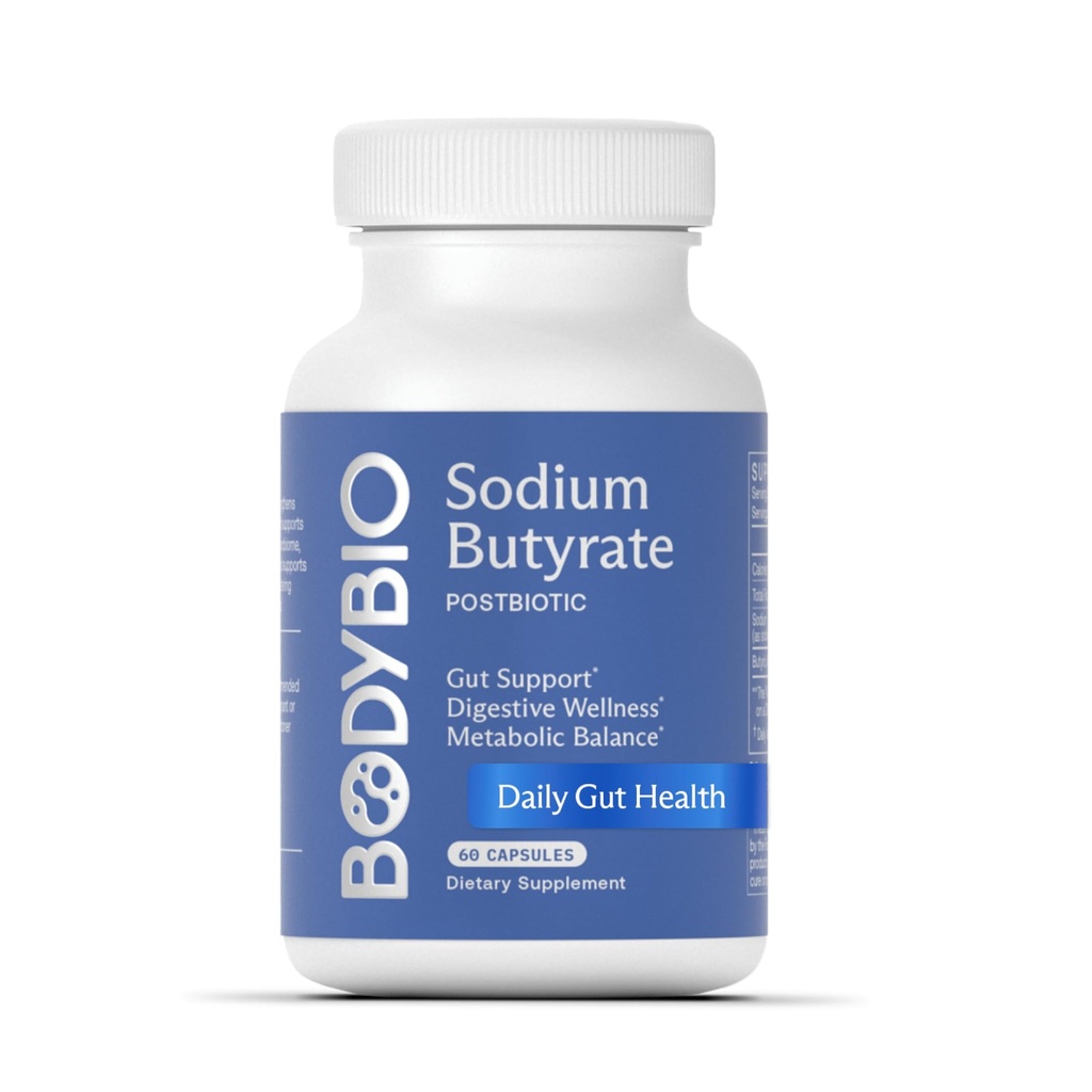 BodyBio Butyrate - Gut Health, Digestive Support, Bloat, Gas & Constipation Relief, Leaky Gut Repair - 나트륨 + 붕산 보충 용 GI Wellness