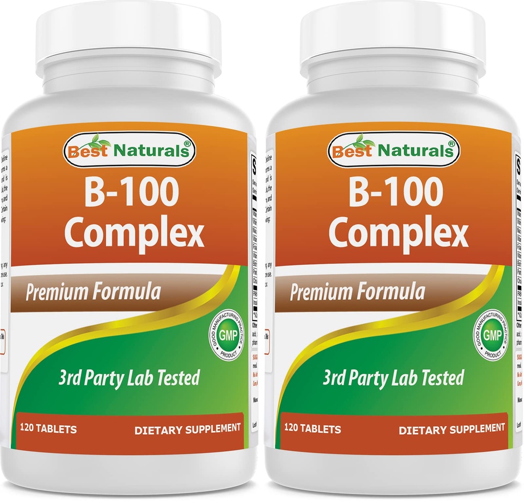최고의 자연 B 100 Complex 120 정제 (B Complex Vitamins) (120 Count (Pack of 2))