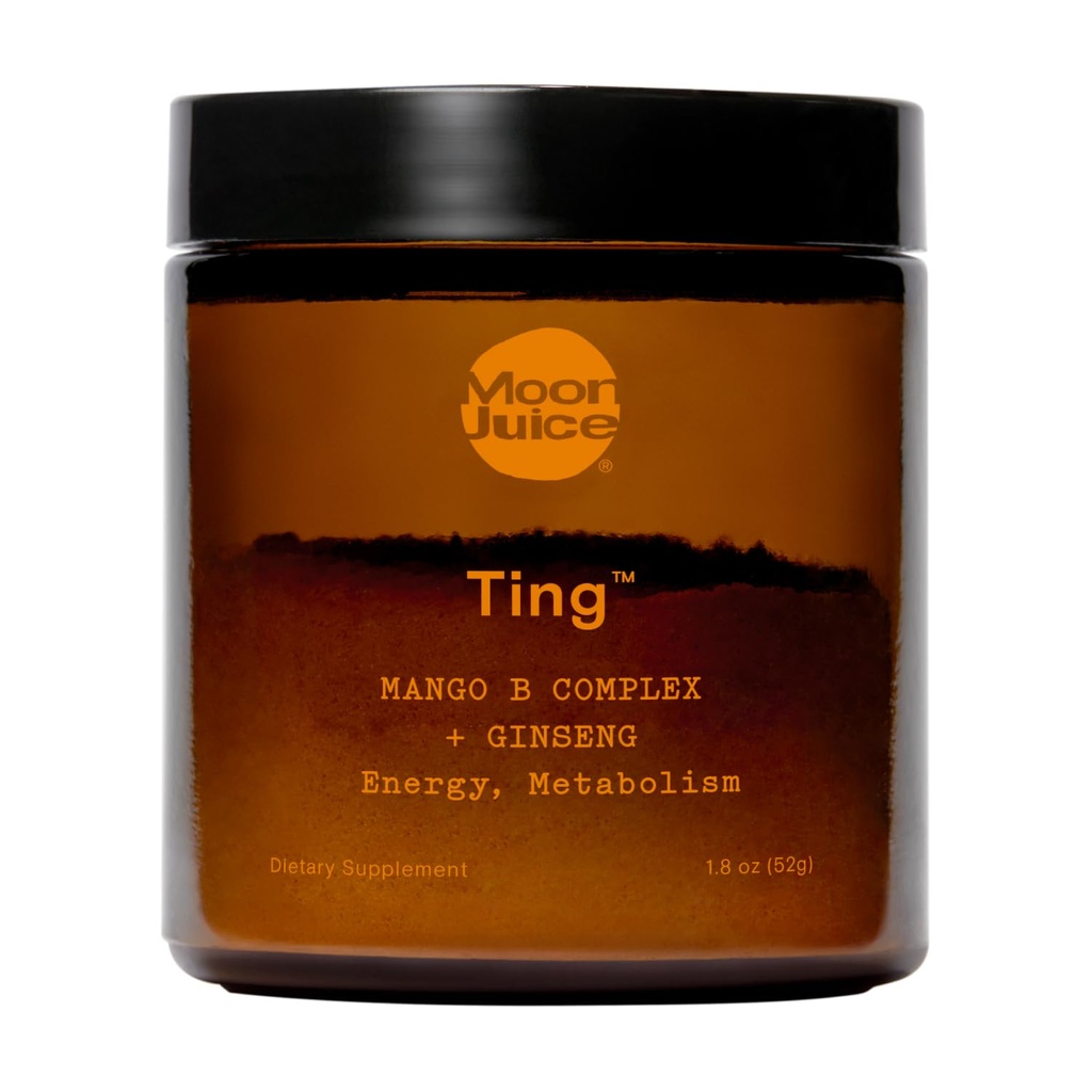 Moon Juice - Ting Mango 비타민 B Complex + Ginseng 보충 - 항아리 (25 서빙) - 카페인 무료 에너지, 대사 및 무드 - 유기 Tulsi & Guava - 3rd 파티 테스트 - Vegan & Non GMO - 1.7oz