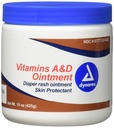 Dynarex 비타민 A & D 연고, 비타민 A와 비타민 D 피부 보호제와 연고, 당뇨 Rash 및 Discomfort, 화이트, 15 oz 항아리
