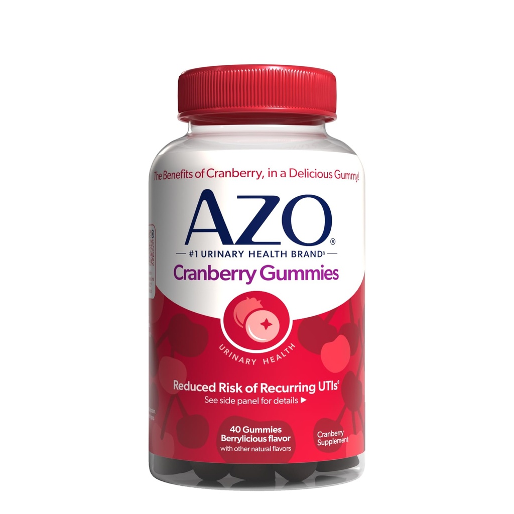 AZO Cranberry Urinary Tract 건강 Gummies 규정식 보충교재 2 Gummies = 유리제 크랜베리 주스 도움 Cleanse는 자연적인 Berrylicious 풍미 Gummies, 비 GMO, 40 조사를 보호합니다