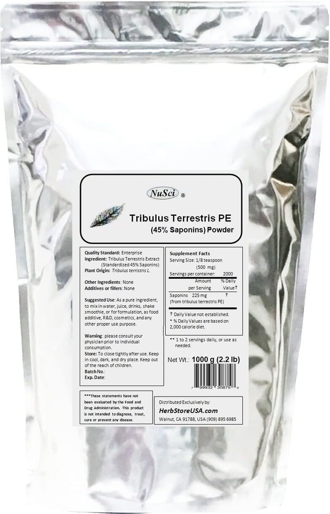 Tribulus Terrestris 추출물 분말 순수한 (1000 그램 (2.2 lb))