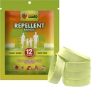 Mosquito Guard Repellent 밴드 / 팔찌 (12 팩) 천연 식물 기반 성분으로 만든 - Citronella, Lemongrass Oil. DEET 무료