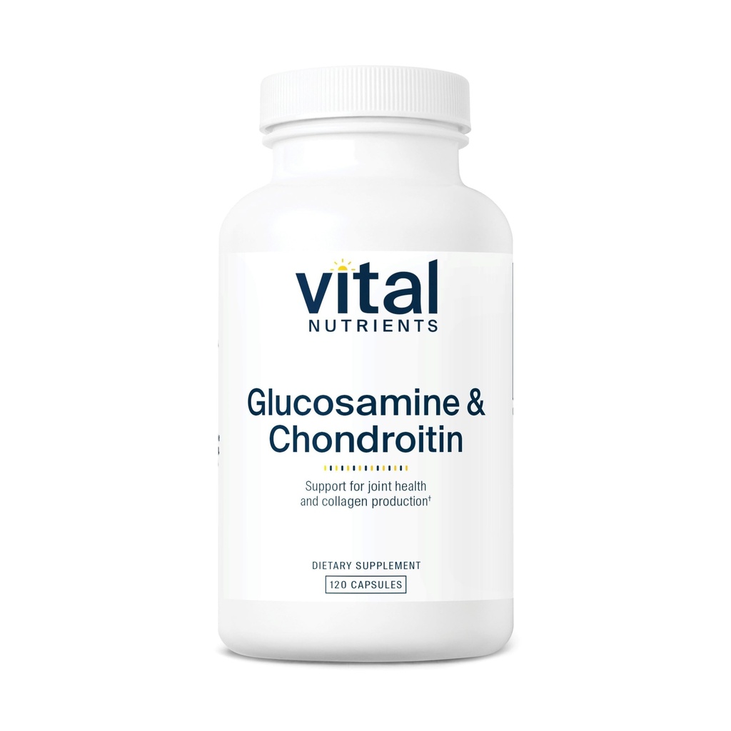 Vital Nutrients Glucosamine & Chondroitin | 건강한 연골, 이동성 및 합동 지원 보충교재 | 글루텐, 낙농장, 간장 무료 | Non-GMO | 120 캡슐