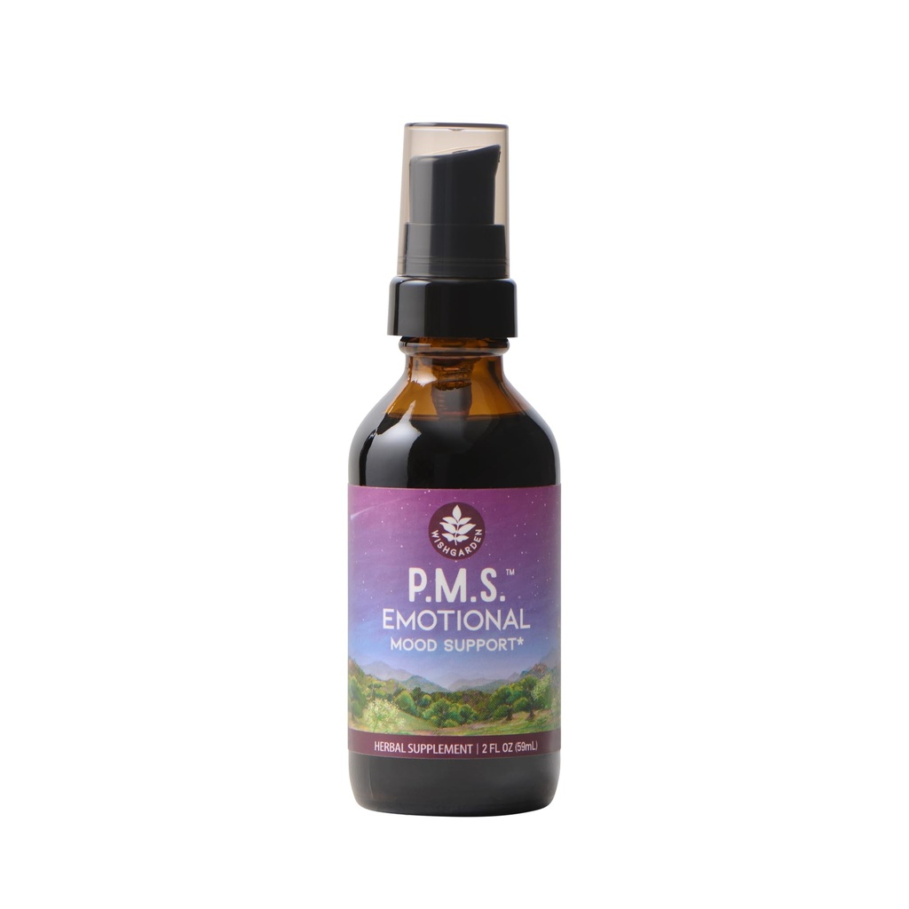 여성을위한 WishGarden 허브 PMS 감정 - Vitex Berry & Blue Vervain, PMS Mood Swing Relief & PMDD Relief Supplement, PMS, 2oz를 가진 여성을위한 초본 PMS 지원 보충