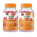 Lifeable Prebiotic 섬유 어린이 + 비타민 D 어린이 칼슘, Gummies 번들 - 훌륭한 타스팅, 비타민 보충, 글루텐 무료, GMO 무료, Chewable Gummy