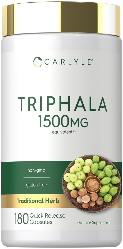 Carlyle Triphala 캡슐 1500mg | 180 개 | 초본 보충 | Non-GMO 및 글루텐 무료