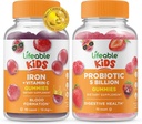 Lifeable Iron & Vitamin C Kids + Probiotics 5 Billion Kids, Gummies Bundle - 훌륭한 타스팅, 비타민 보충, 글루텐 무료, GMO 무료, Chewable Gummy