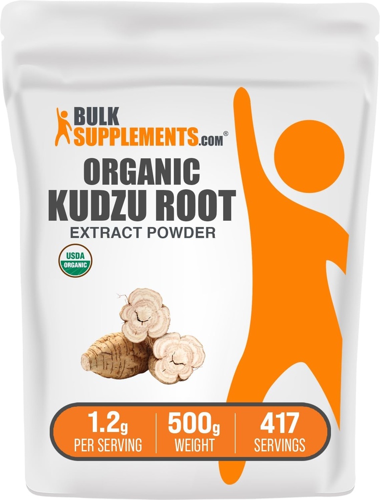 BulkSupplements.com 유기 Kudzu 뿌리 추출물 분말 - Kudzu 뿌리 보충교재, 초본 보충교재 - 글루텐 자유로운, 봉사 당 1.2g, 500g (1.1 lbs) (팩 1)