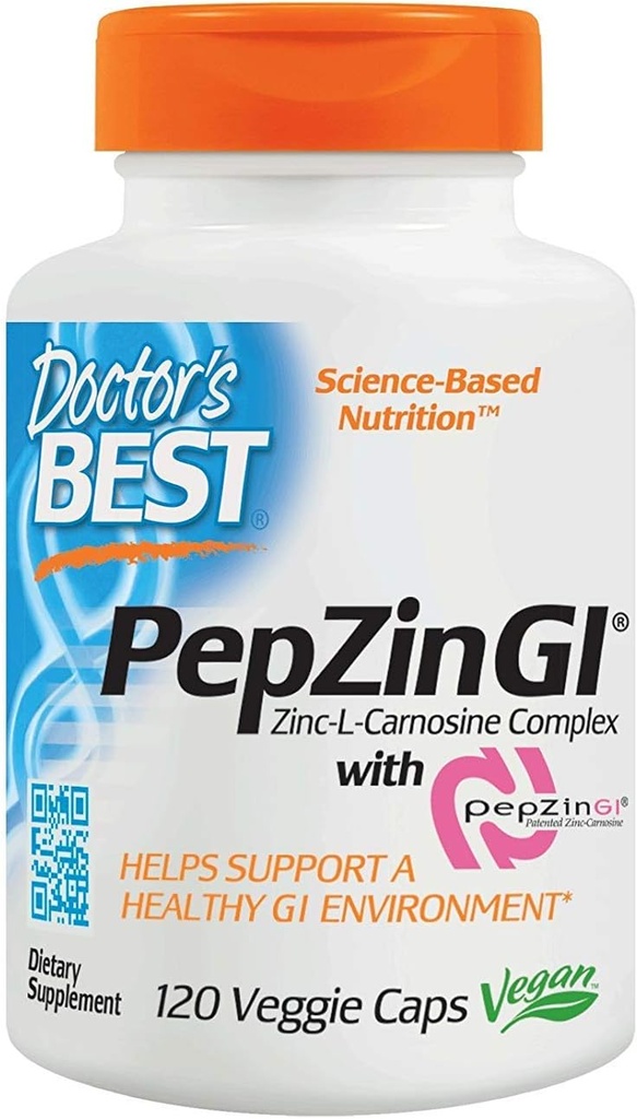의사 최고의 아연 Carnosine Complex 와 Pepzin Gi Veggie Caps, 120 조사