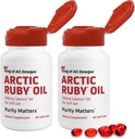 Arctic Ruby Oil - 오메가 3 보충 Astaxanthin 2mg - 필수 지방산 및 산화 방지제 - 지원 심장, 두뇌, 눈, 피부, 관절 및 면역 건강 - 60 Softgels (2 팩)