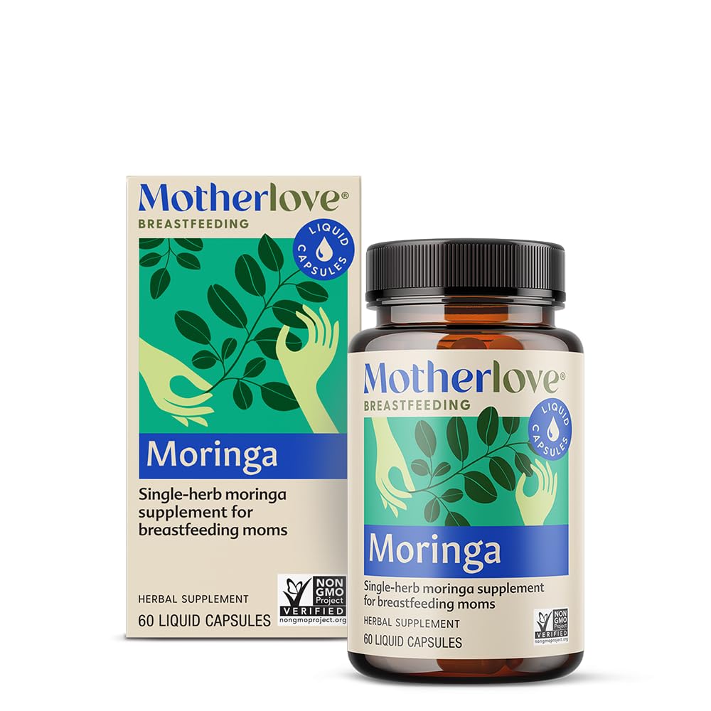 Motherlove Moringa (60 액체 모자) Lactation 보충 지원 Breast 우유 공급-Non-GMO, 유기 허브, Vegan, Kosher