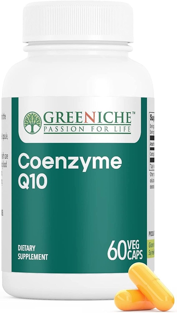 Greeniche Coenzyme Q10의 60의 모자, 높은 흡수 Coq10의 Vegan, 글루텐 자유로운