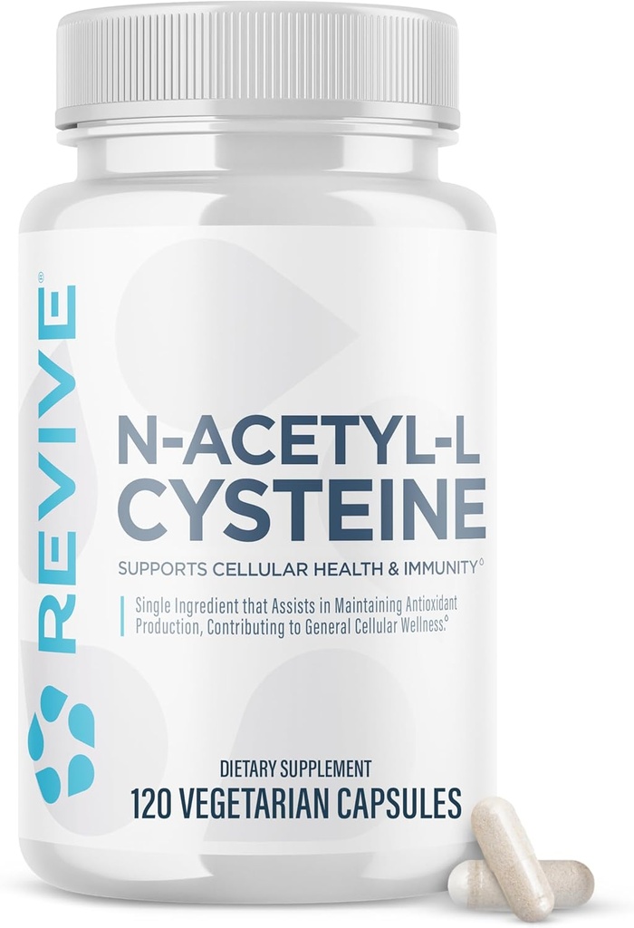 남성 & 여성을위한 Revive MD NAC 보충 - N-Acetyl Cysteine는 호흡기, 심혈관 및 세포질 건강 - 산화 방지제 및 면역 지원 (120 캡슐, 60 서빙)