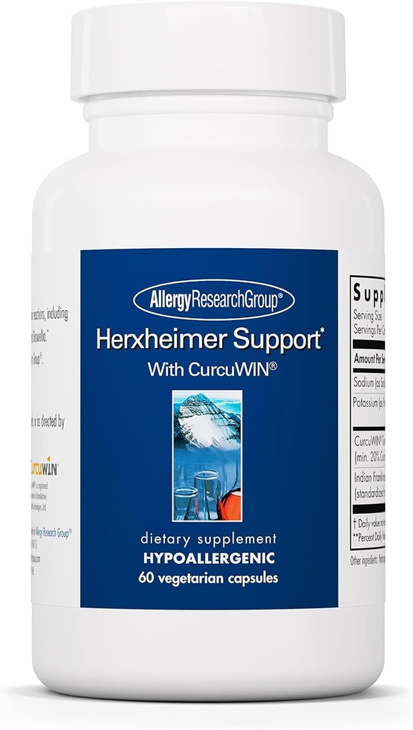 알레르기 연구 그룹 Herxheimer 지원 - CurcuWIN, Curcuminoids 및 여성 및 남성, Detox 및 Cleanse 지원을위한 순수한 Boswellia 추출물과 심황 Boswellia 보충 - 60 채식 캡슐