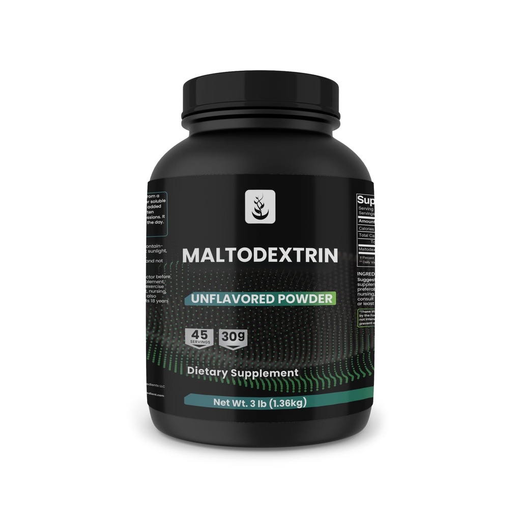 PURE ORIGINAL INGREDIENTS Maltodextrin, 3 lb, 마그네슘 또는 쌀 필러 없음, 불꽃