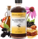 Mickelberry Gardens Elderberry Honey Tonic, Sambucus Syrup, Black Elderberry - 성인 및 어린이를위한 면역 지원 (4 온스)