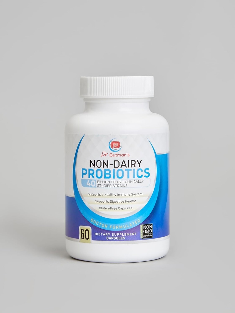 Gutman의® 여성과 남성, 비 GMO, 40 억 CFU 소화 건강 및 면역 체계 지원, 60 Gluten-Free, Veggie 캡슐을 가진 모든 자연 프로바이오틱스를 위한 비 Dairy Best Probiotics