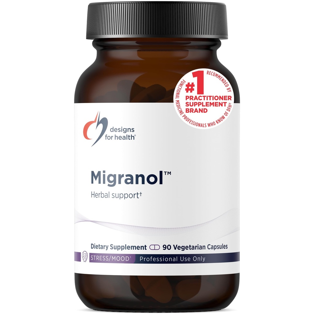 건강 Migranol을위한 디자인 - 마그네슘 말레이트, 쿠르쿠민 (Turmeric) 추출물, 로즈마리 + B2 Riboflavin - Non-GMO + 글루텐 무료 (90 캡슐)