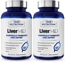 1MD LiverMD - Liver Support Supplement | Siliphos Milk Thistle Extract - 생동감 넘치는 바이오 사용 가능 | 60 캡슐 (2 팩)
