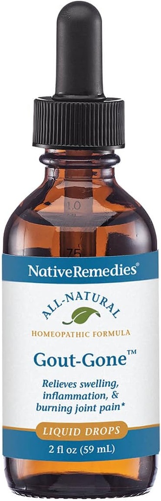 Native Remedies Gout-Gone - Gout의 합동 팽윤, 적색 및 불편을 위한 자연적인 Homeopathic 공식 - 59 mL