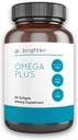 Dr. Brighten Omega Plus - 1600 mg의 EPA / DHA Non-GMO Fish Oil Supplement for Heart, Brain 및 면역 체계 - 60 Softgels