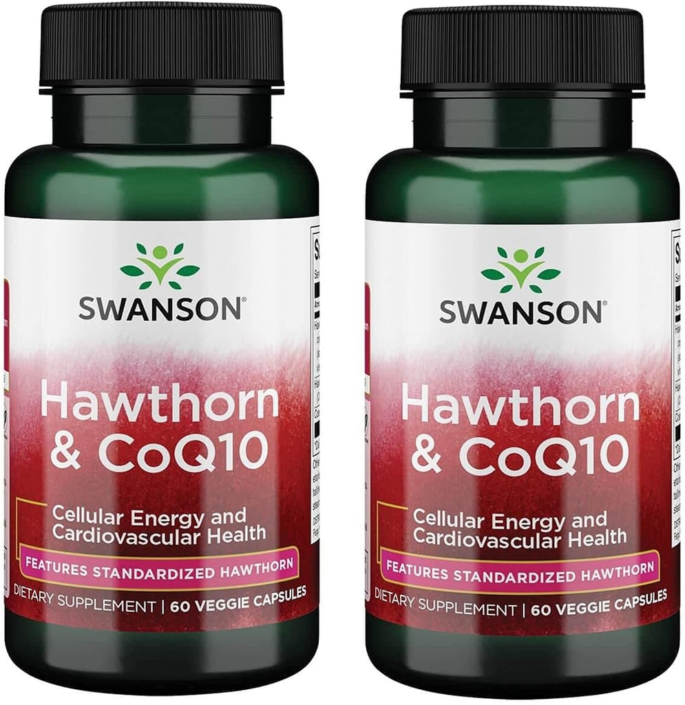 Swanson Hawthorn & Coq10 60 Veg 캡슐 (2 팩)