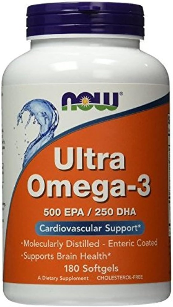 울트라 오메가-3 500 EPA / 250 DHA, 180 Softgels, NOW 식품에서 (팩 2)