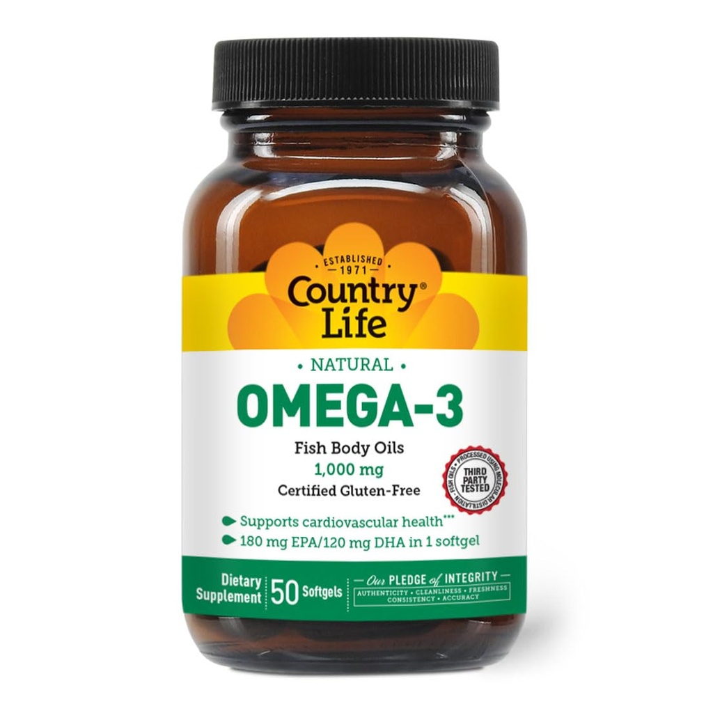 국가 생활 Omega-3 물고기 기름 보충교재, 10000mg, 180mg EPA & 120mg DHA의 물고기 기름 농축물, Burpless, 50 Softgels의 증명한 글루텐 자유로운